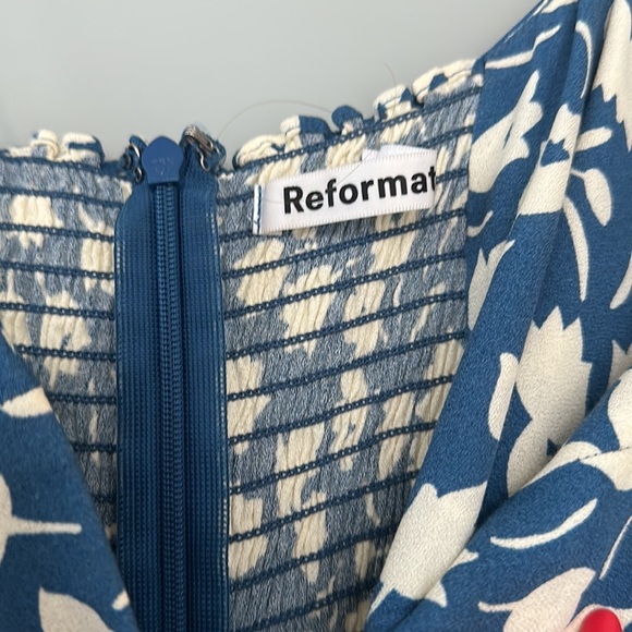 Reformation dress wrap blue floral 6 - Picture 2 of 2